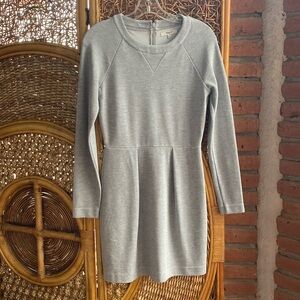 Madewell Light Gray Knit Pleated Long Sleeve Dress Size Small Great Condition